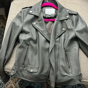 Grey — never worn lucky brand leather jacket